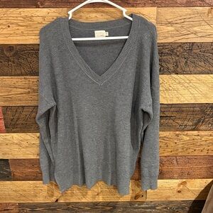 Gray V-Neck Sweater